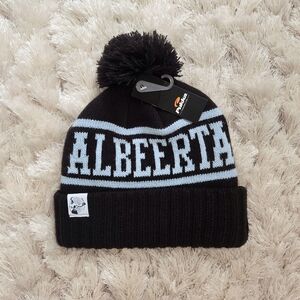 Albeerta Black and Blue Pom Pom Toque Unisex NWT